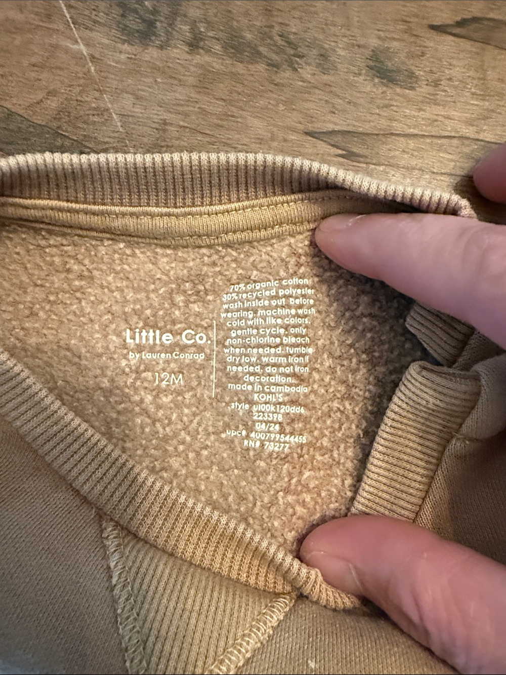Kids Pumpkin Face Crewneck Sweatshirt - Tan - Picture 2 of 4